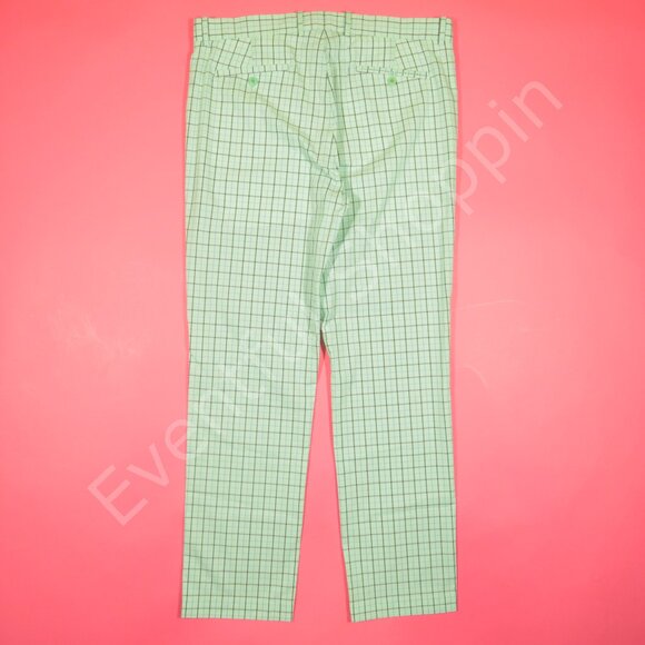 Ralph Lauren Mens 35 Mint Green RLX Golf Pants Tattersall Check Flat Front New - Picture 3 of 8